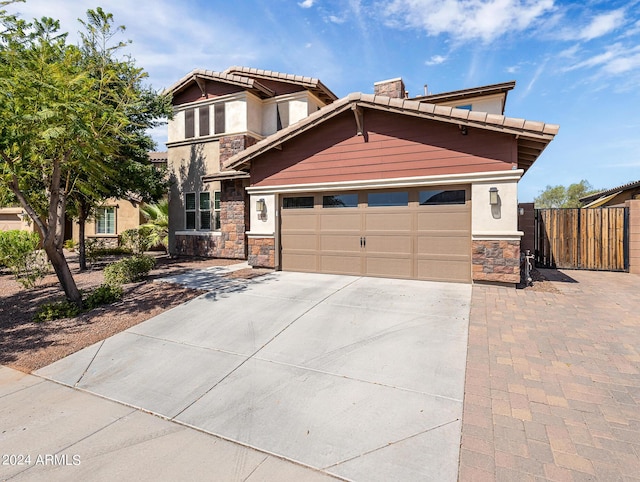 view of front facade featuring a garage