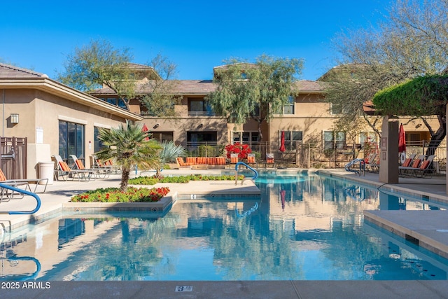 view of pool with a patio area