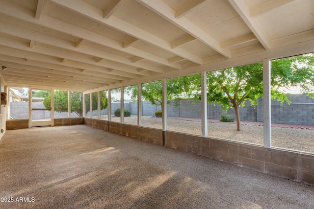 view of unfurnished sunroom
