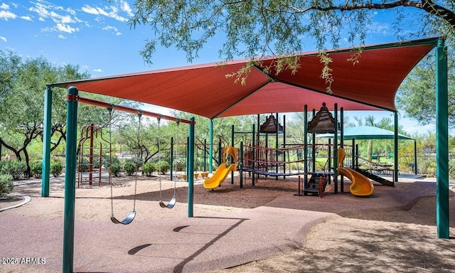 view of community jungle gym