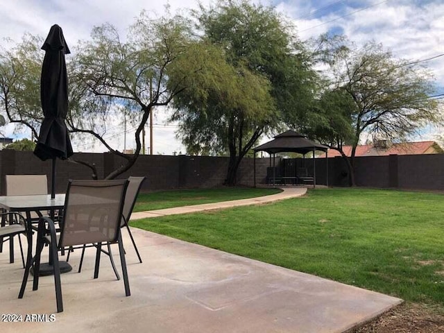 view of patio with a gazebo