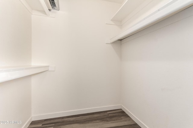 spacious closet featuring dark wood-style floors