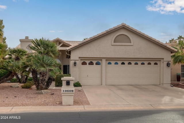 view of front of house with a garage