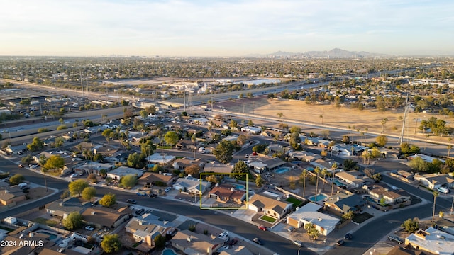 2804 W Curry St, Chandler, AZ 85224 - aerial overview of property's location featuring nearby suburban area and a mountain backdrop