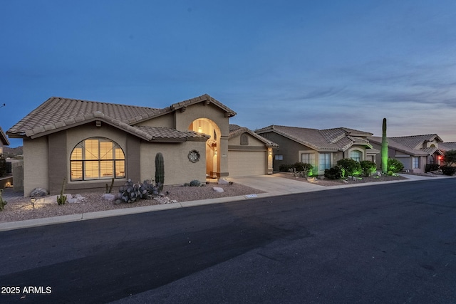 view of front of house with a garage