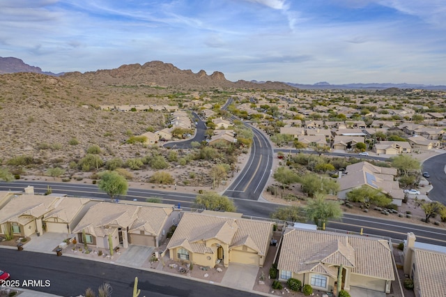 bird's eye view with a mountain view