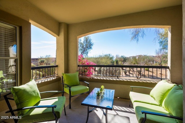 balcony featuring an outdoor living space