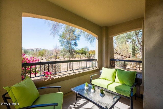 balcony featuring outdoor lounge area