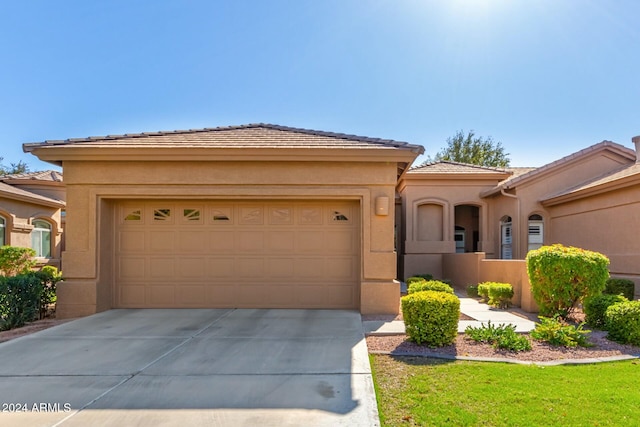 view of front of house with a garage