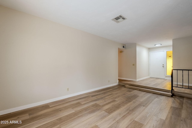 empty room featuring light wood-type flooring