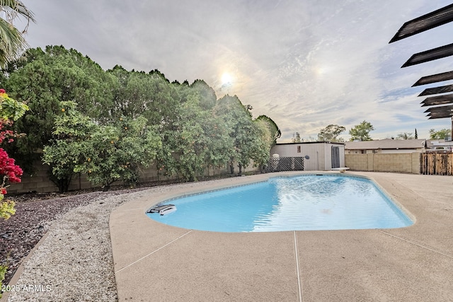 view of pool featuring a patio