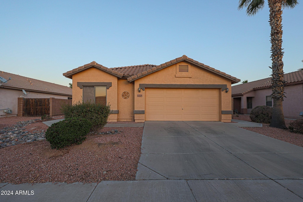 view of front of house with a garage