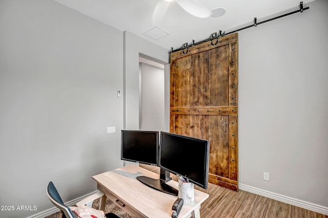 office featuring light hardwood / wood-style flooring