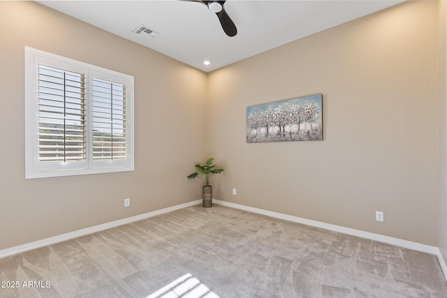 6918 E Ivyglen St, Mesa, AZ 85207 - empty room featuring a ceiling fan, carpet floors, and baseboards
