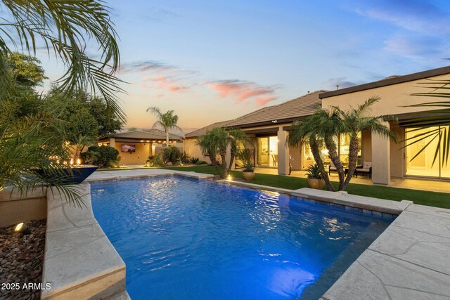 6918 E Ivyglen St, Mesa, AZ 85207 - view of swimming pool with a patio area