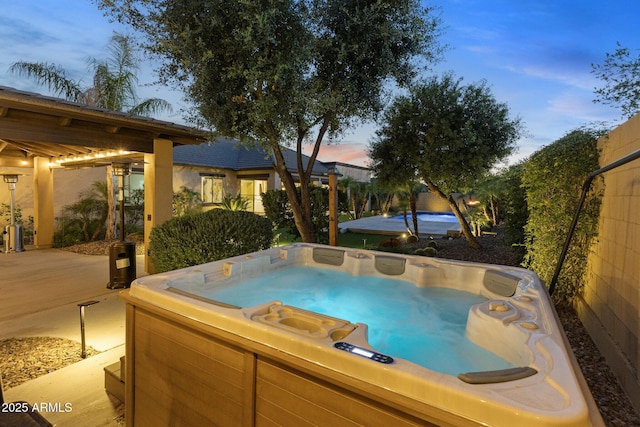 6918 E Ivyglen St, Mesa, AZ 85207 - view of swimming pool featuring a hot tub