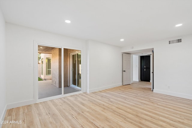 empty room featuring light wood-type flooring