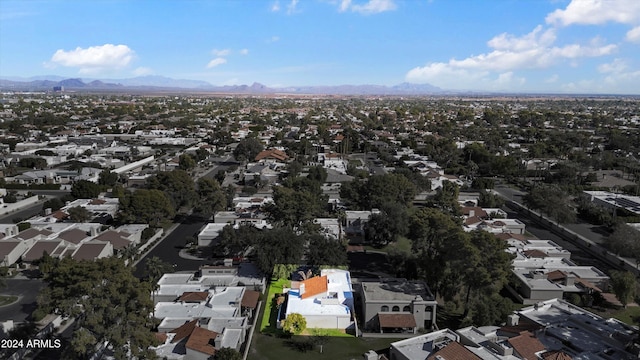 bird's eye view with a mountain view