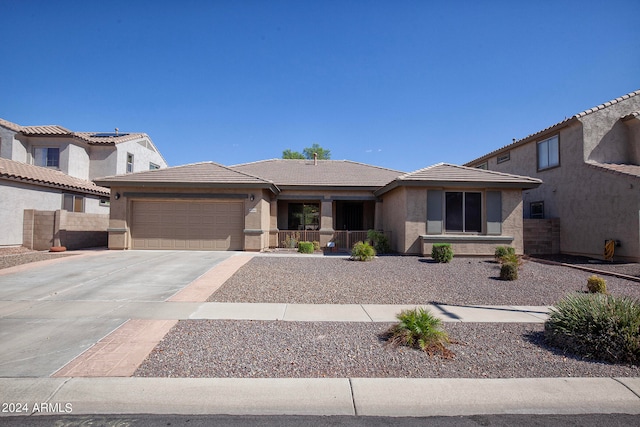 view of front of house with a garage