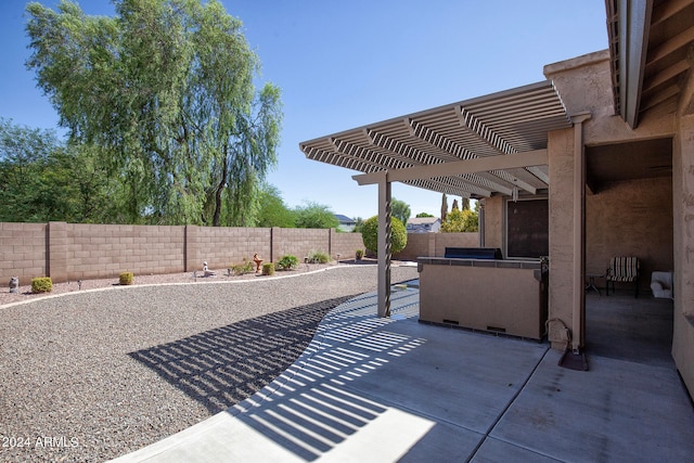 view of patio / terrace featuring a pergola