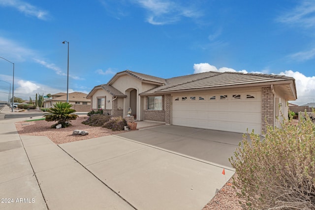 view of front of house with a garage