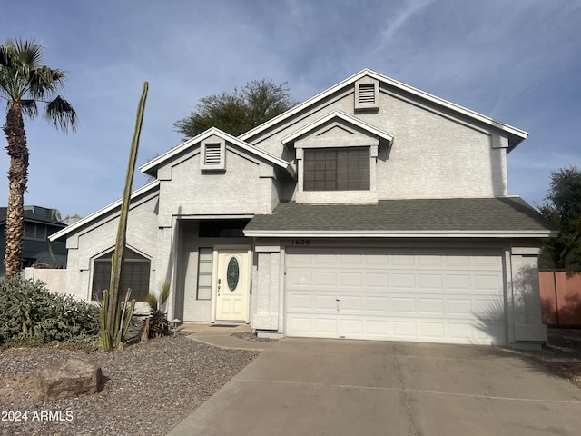 view of property with a garage