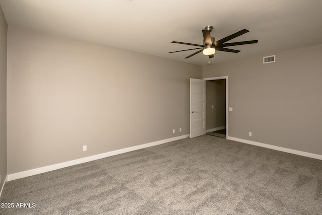 392 Schoppman Ln, Page, AZ 86040 - carpeted spare room featuring visible vents, baseboards, and ceiling fan