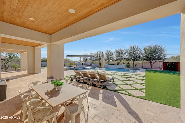 view of patio with a pergola