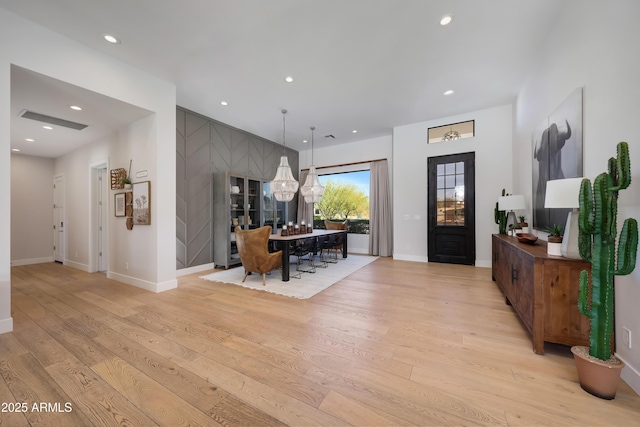 entrance foyer with light wood-type flooring