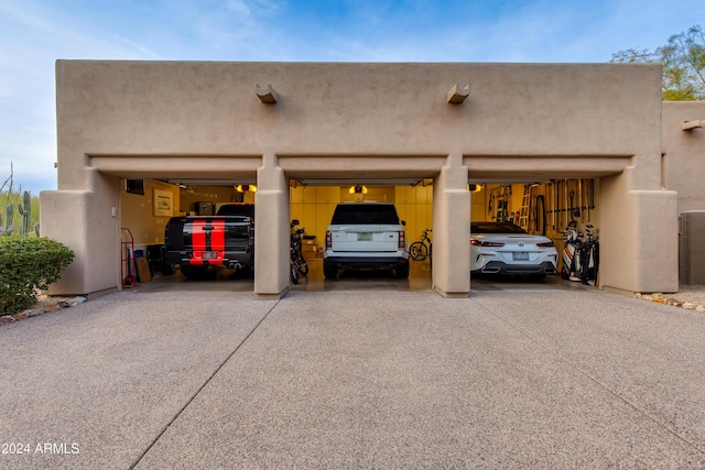 view of garage