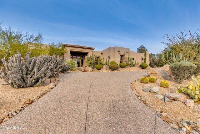 view of pueblo revival-style home