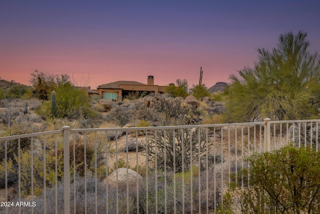 view of yard at dusk