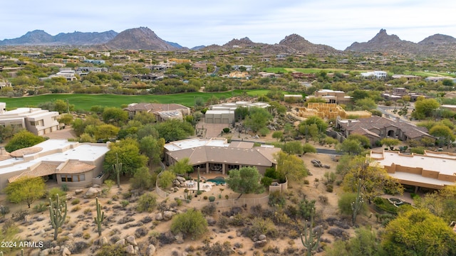 drone / aerial view with a mountain view