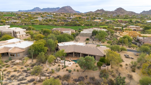 aerial view featuring a mountain view