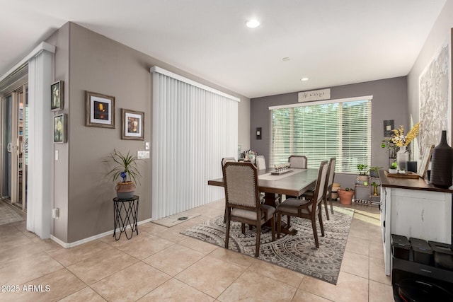 view of tiled dining room