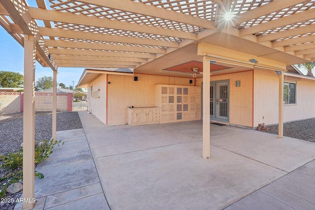 view of patio / terrace featuring a pergola