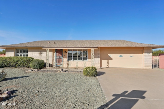 ranch-style home with a garage