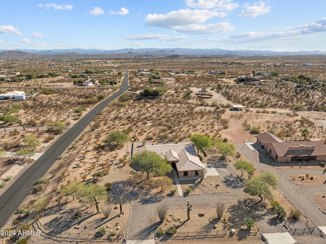 drone / aerial view with a mountain view