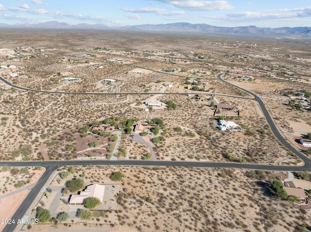 bird's eye view with a mountain view