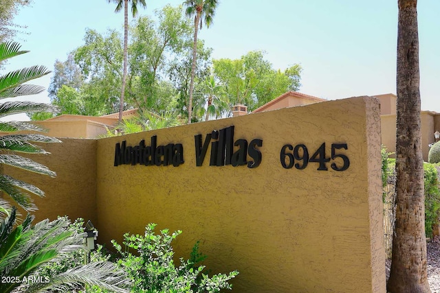 view of community sign