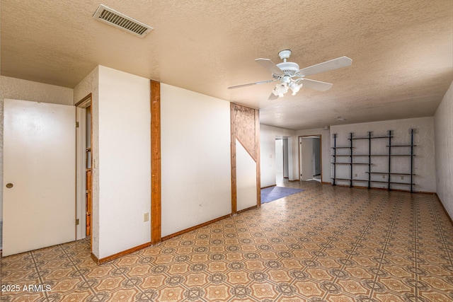 2995 W Rd 1 S, Chino Valley, AZ 86323 - empty room featuring visible vents, a textured ceiling, and ceiling fan