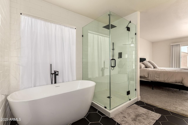 1421 E Charleston Ave, Phoenix, AZ 85022 - full bath featuring a shower stall, tile patterned floors, a freestanding tub, and ensuite bath