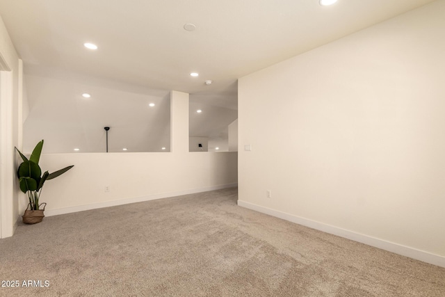 1421 E Charleston Ave, Phoenix, AZ 85022 - carpeted empty room with recessed lighting, baseboards, and lofted ceiling
