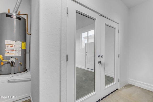 interior space featuring water heater