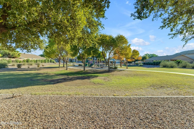 view of community featuring a yard