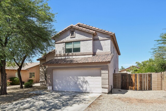 front facade with a garage