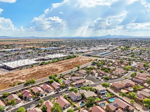 bird's eye view with a mountain view