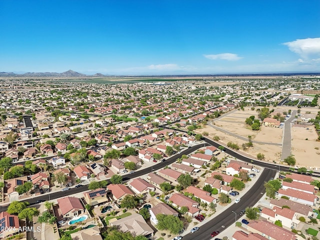 aerial view with a residential view and a mountain view