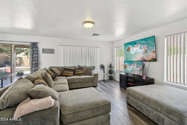 living room featuring hardwood / wood-style flooring