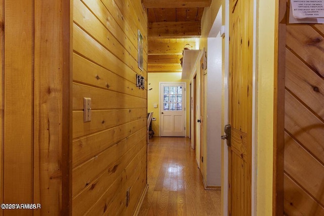 4893 W Big Pine Dr, Lakeside, AZ 85929 - hall with wooden walls and light wood-type flooring